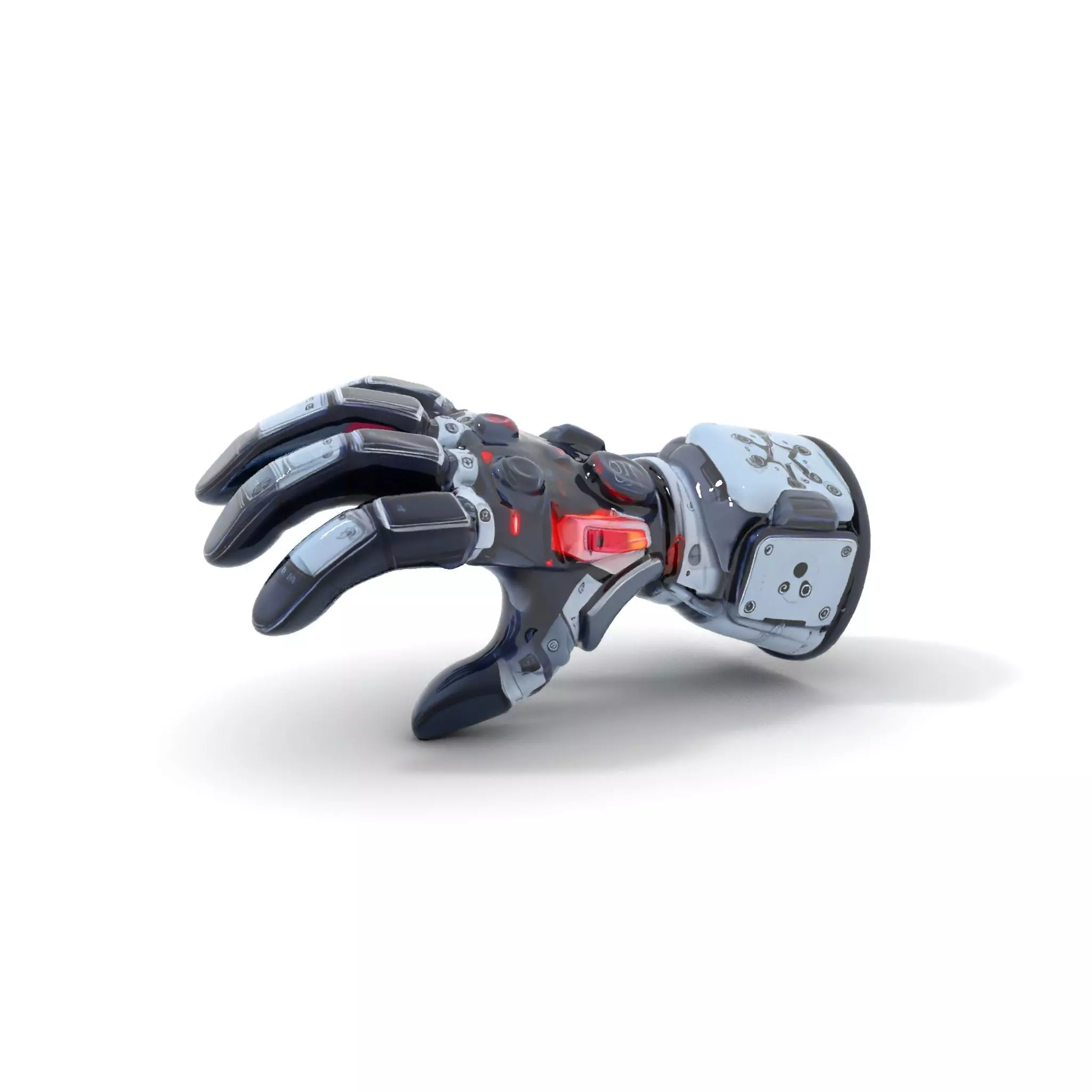 Futuristic Robotic Hand Model Pack with LED Features Low-poly 3D model_0