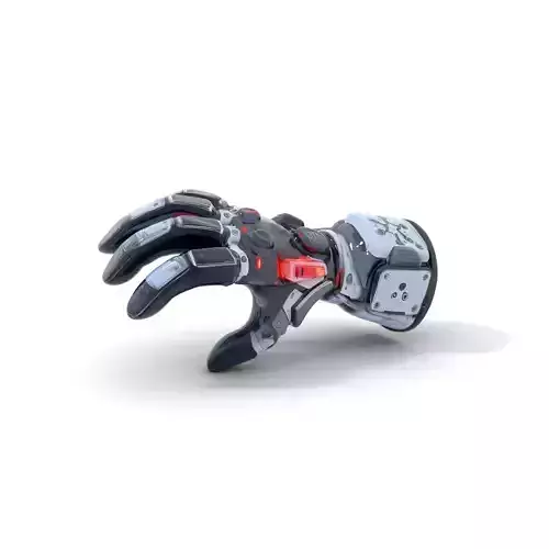 Futuristic Robotic Hand Model Pack with LED Features Low-poly 3D model