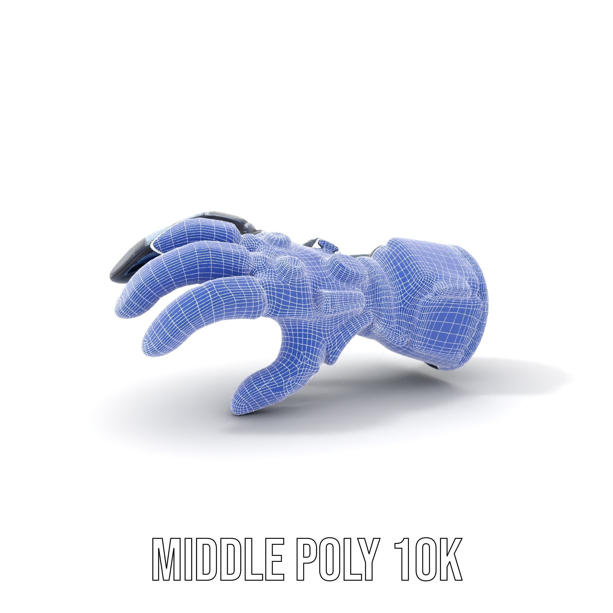 Futuristic Robotic Hand Model Pack with LED Features Low-poly 3D model_14
