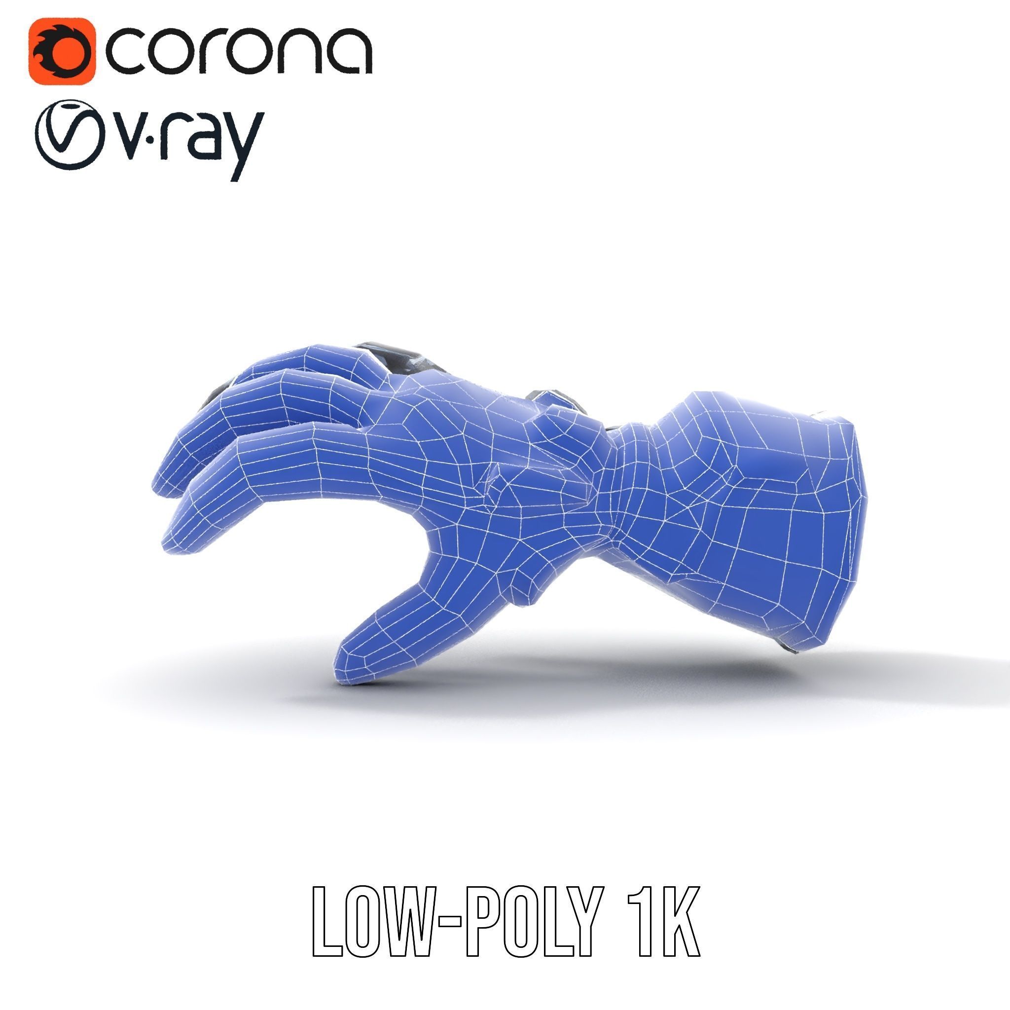 Futuristic Robotic Hand Model Pack with LED Features Low-poly 3D model_31