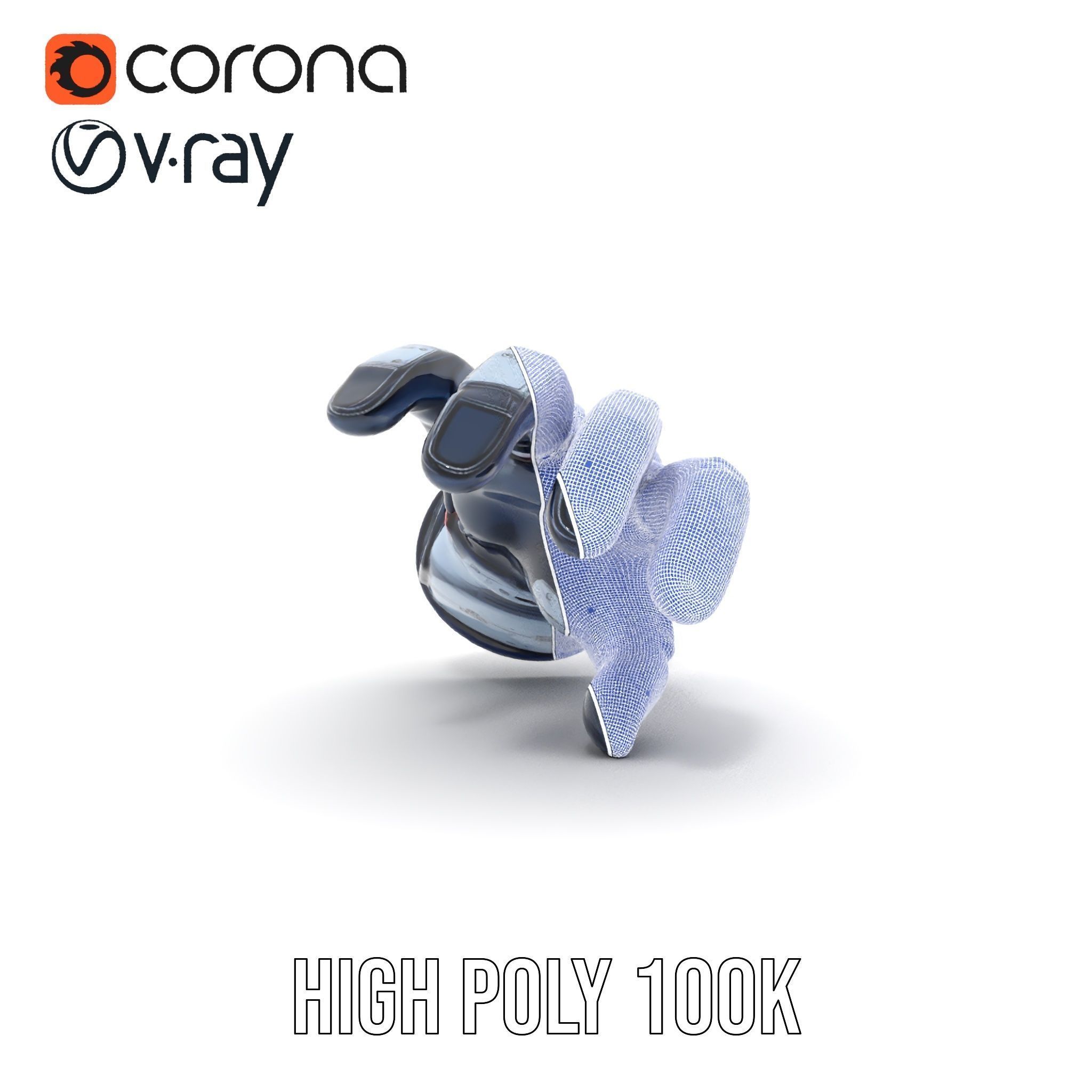 Futuristic Robotic Hand Model Pack with LED Features Low-poly 3D model_34