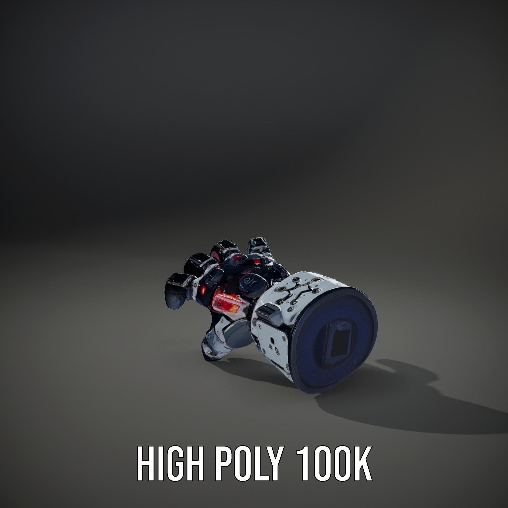 Futuristic Robotic Hand Model Pack with LED Features Low-poly 3D model_9