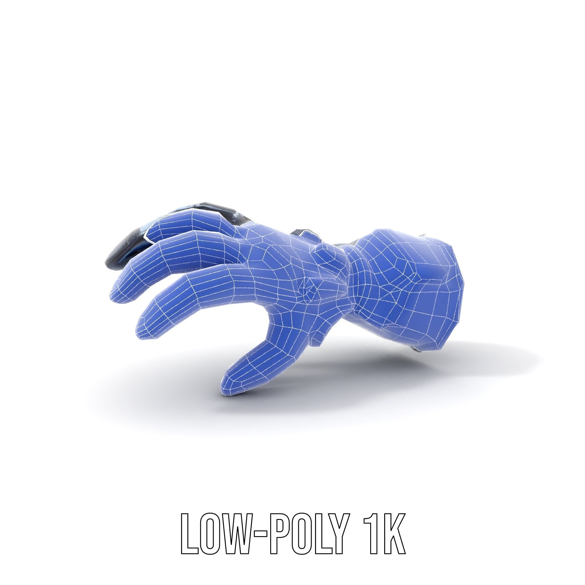 Futuristic Robotic Hand Model Pack with LED Features Low-poly 3D model_29