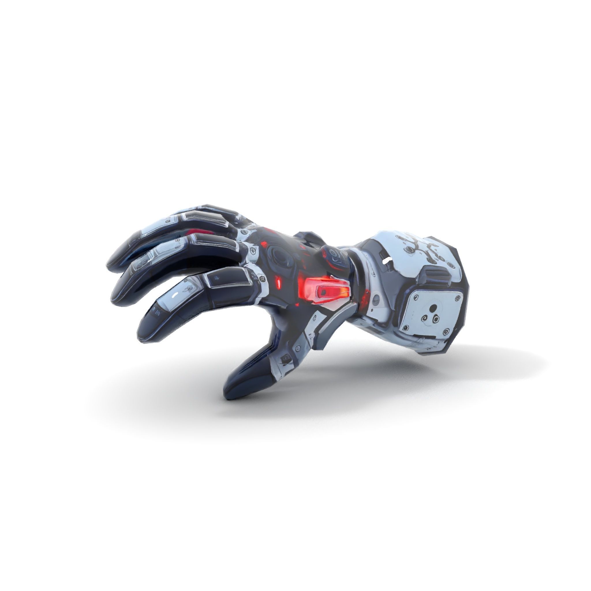 Futuristic Robotic Hand Model Pack with LED Features Low-poly 3D model_8