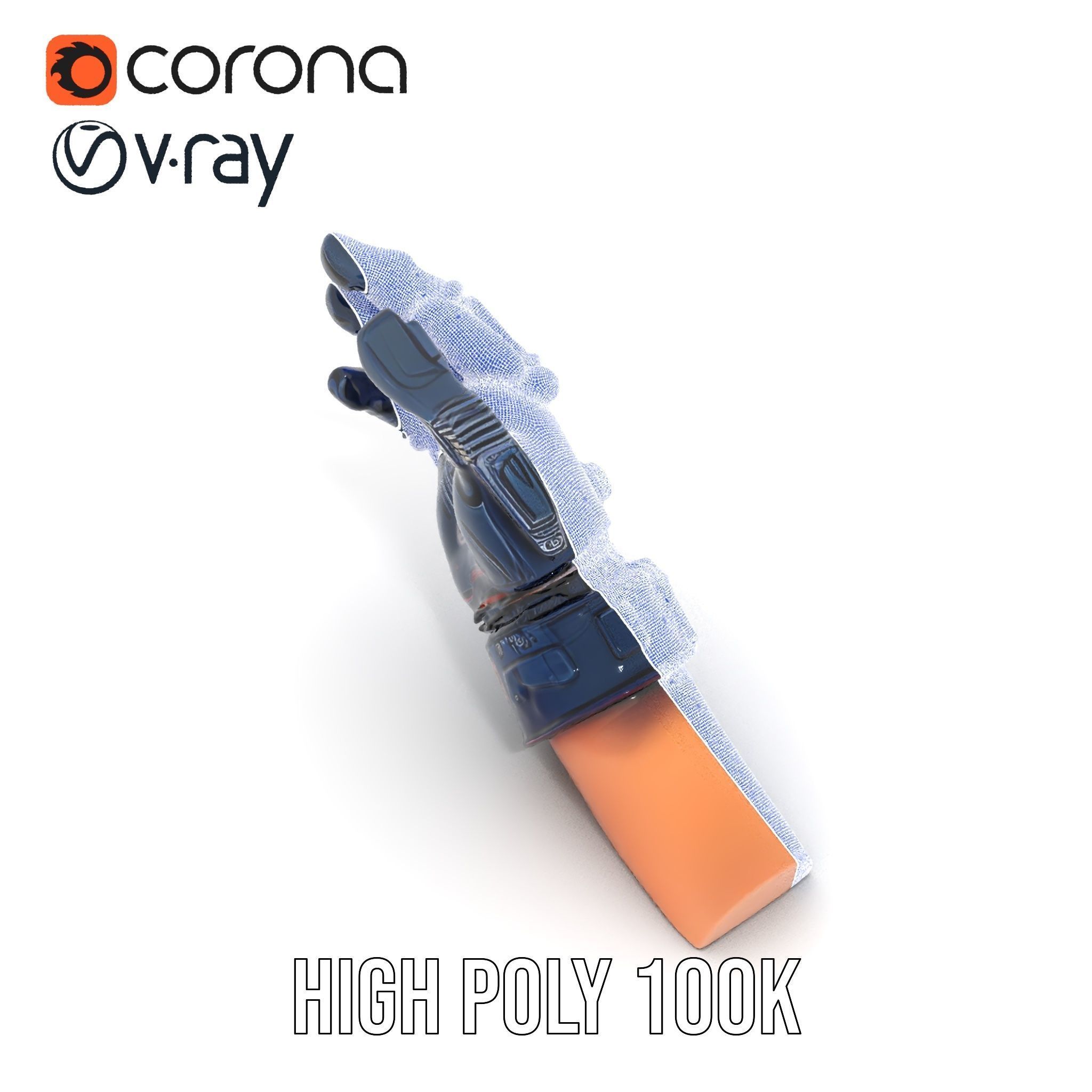 Futuristic Robotic Glove Model Pack with Advanced Design Low-poly 3D model_34