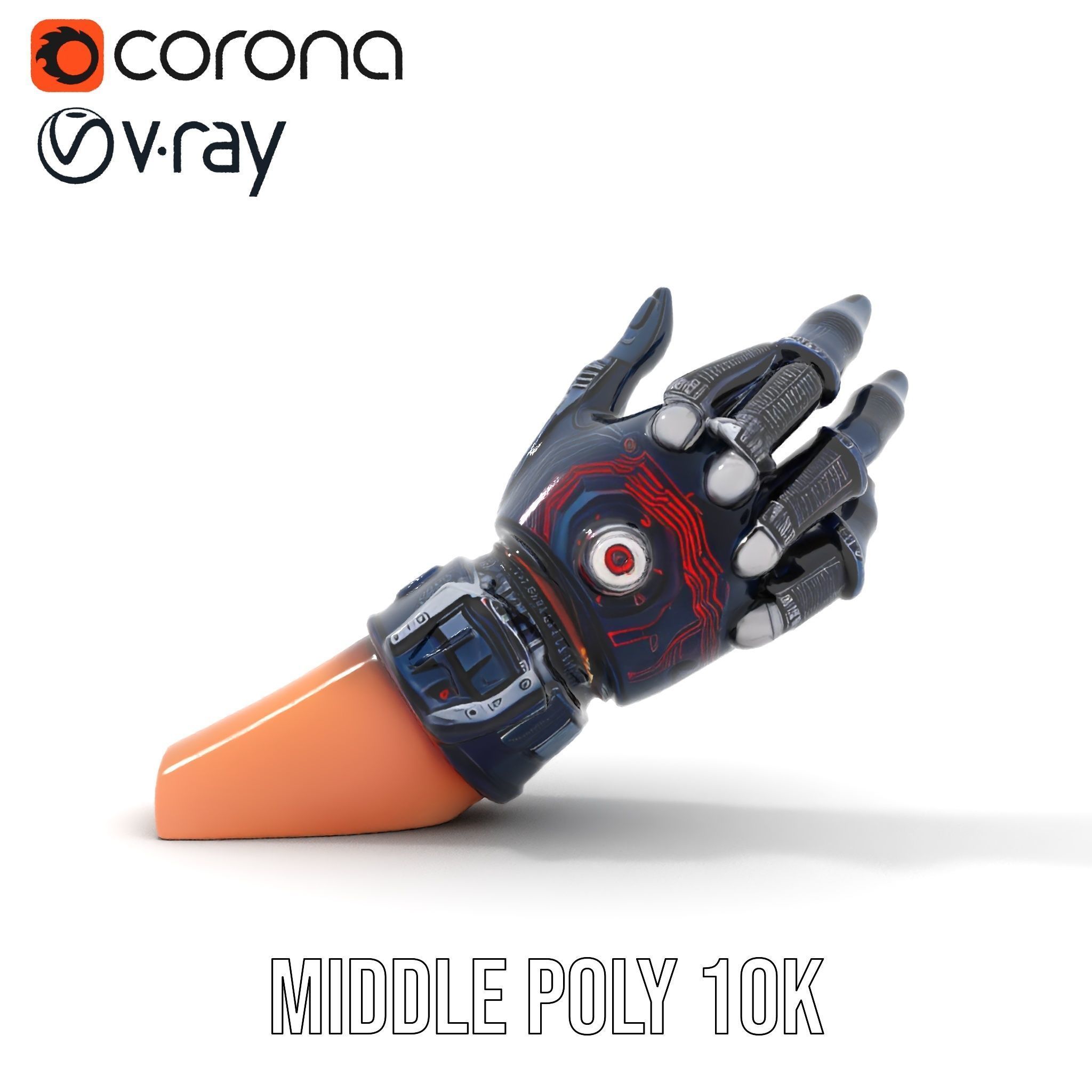 Futuristic Robotic Glove Model Pack with Advanced Design Low-poly 3D model_25
