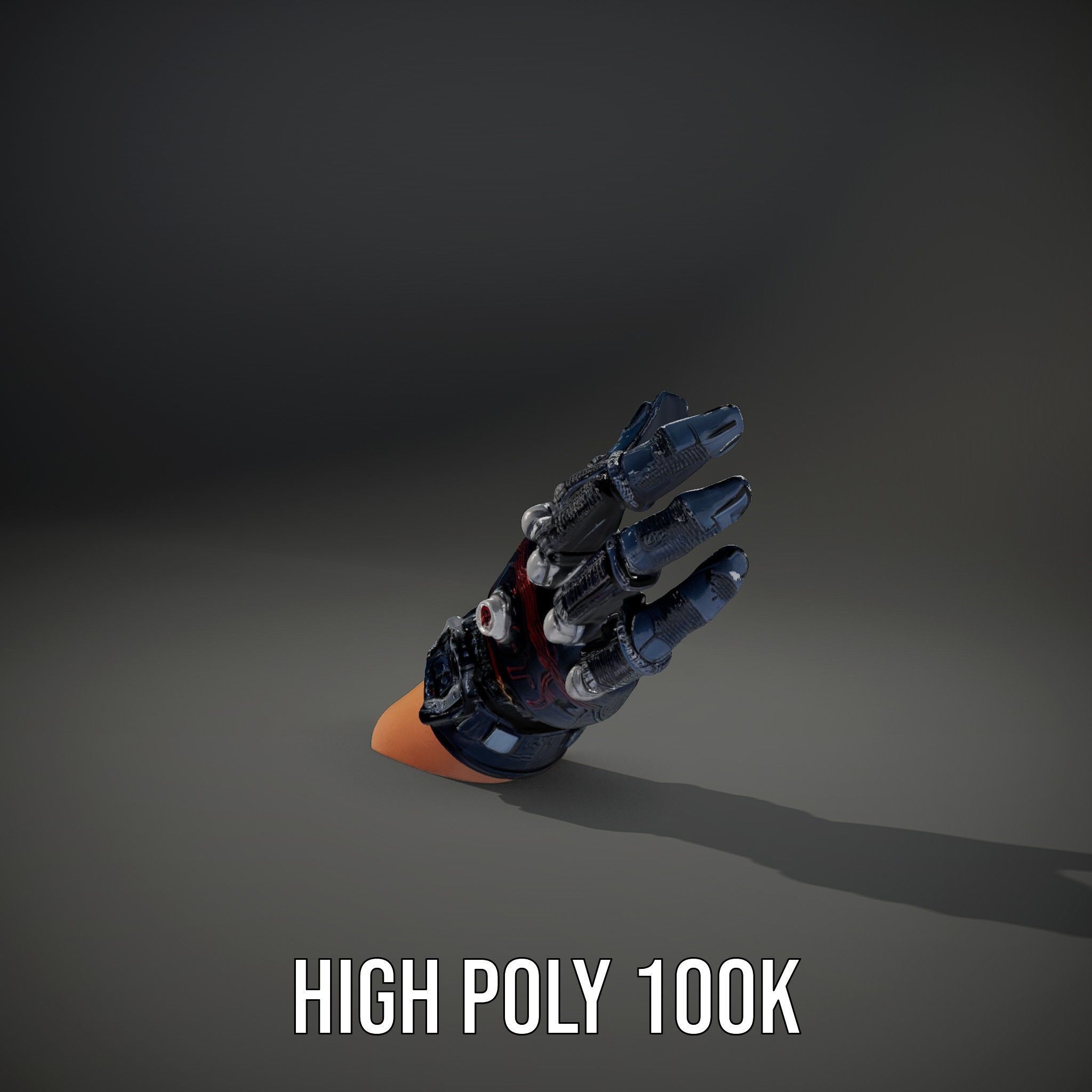 Futuristic Robotic Glove Model Pack with Advanced Design Low-poly 3D model_9