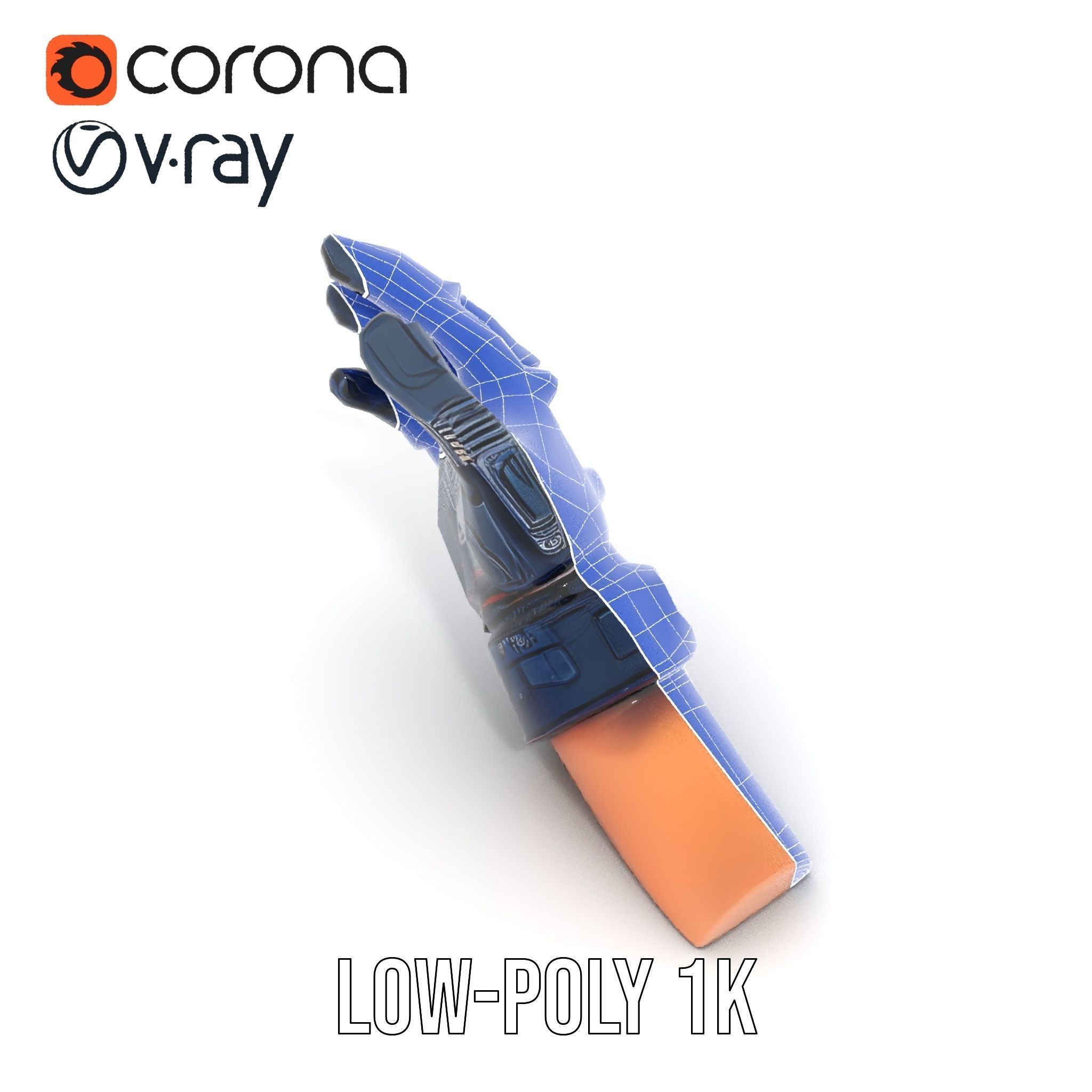 Futuristic Robotic Glove Model Pack with Advanced Design Low-poly 3D model_26