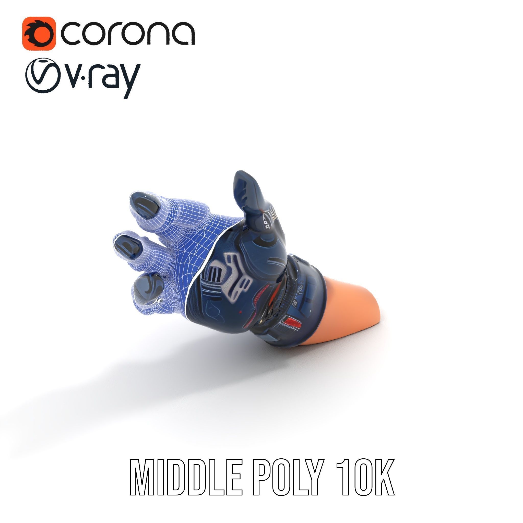 Futuristic Robotic Glove Model Pack with Advanced Design Low-poly 3D model_6