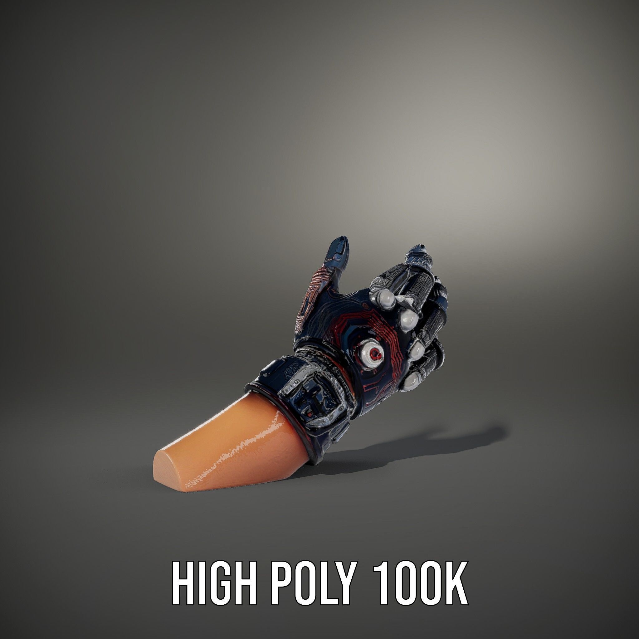 Futuristic Robotic Glove Model Pack with Advanced Design Low-poly 3D model_11