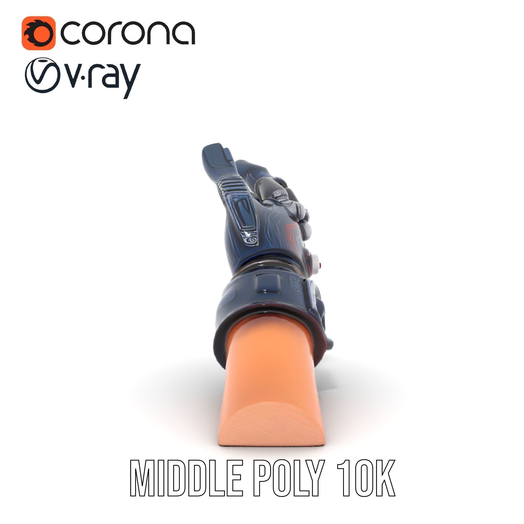 Futuristic Robotic Glove Model Pack with Advanced Design Low-poly 3D model_12