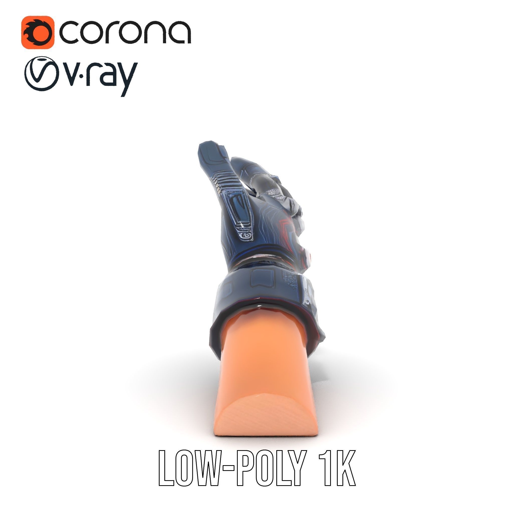 Futuristic Robotic Glove Model Pack with Advanced Design Low-poly 3D model_13