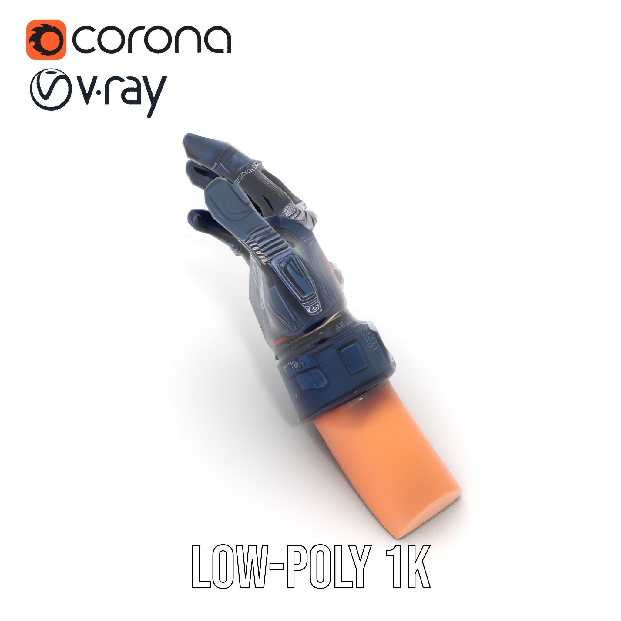 Futuristic Robotic Glove Model Pack with Advanced Design Low-poly 3D model_21