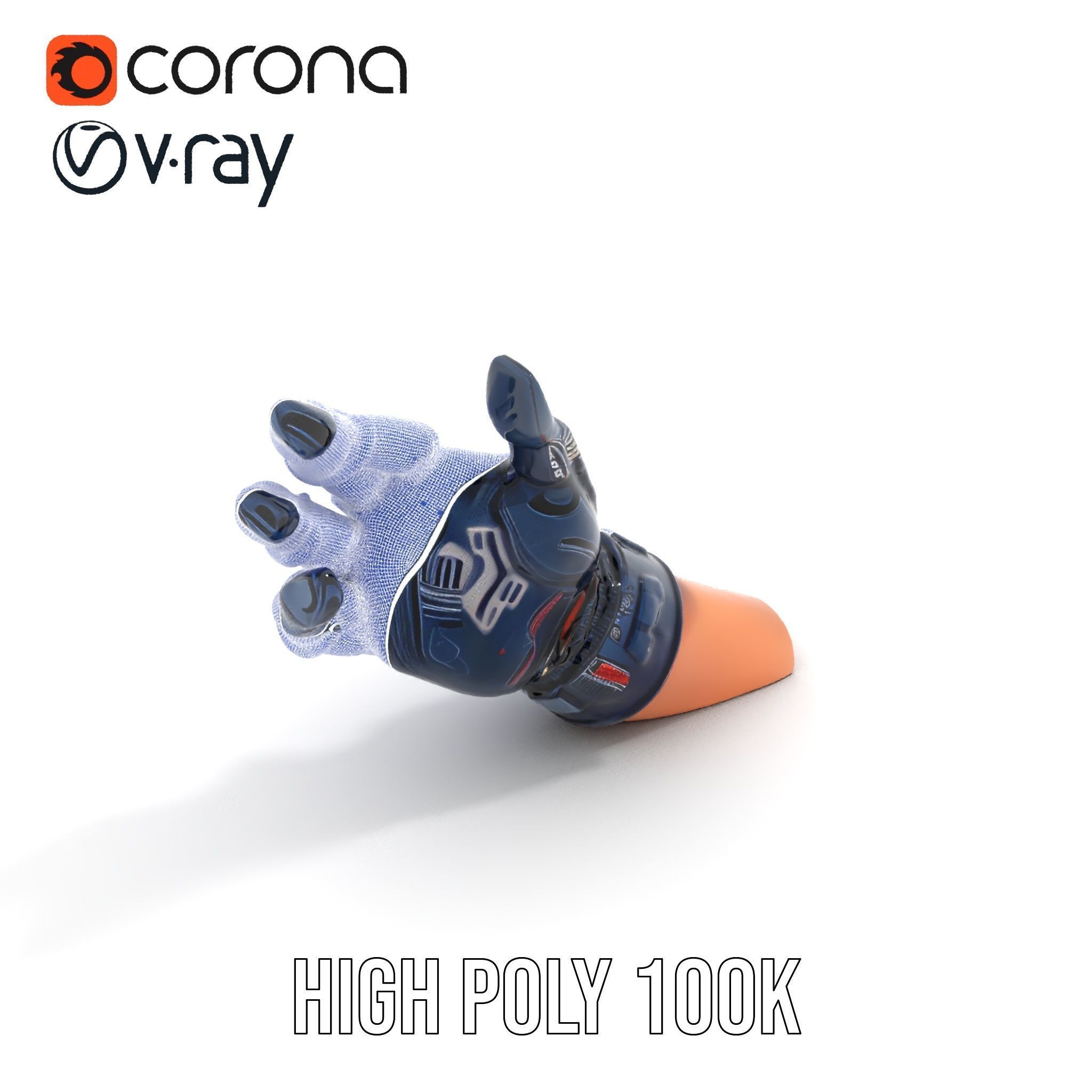 Futuristic Robotic Glove Model Pack with Advanced Design Low-poly 3D model_32