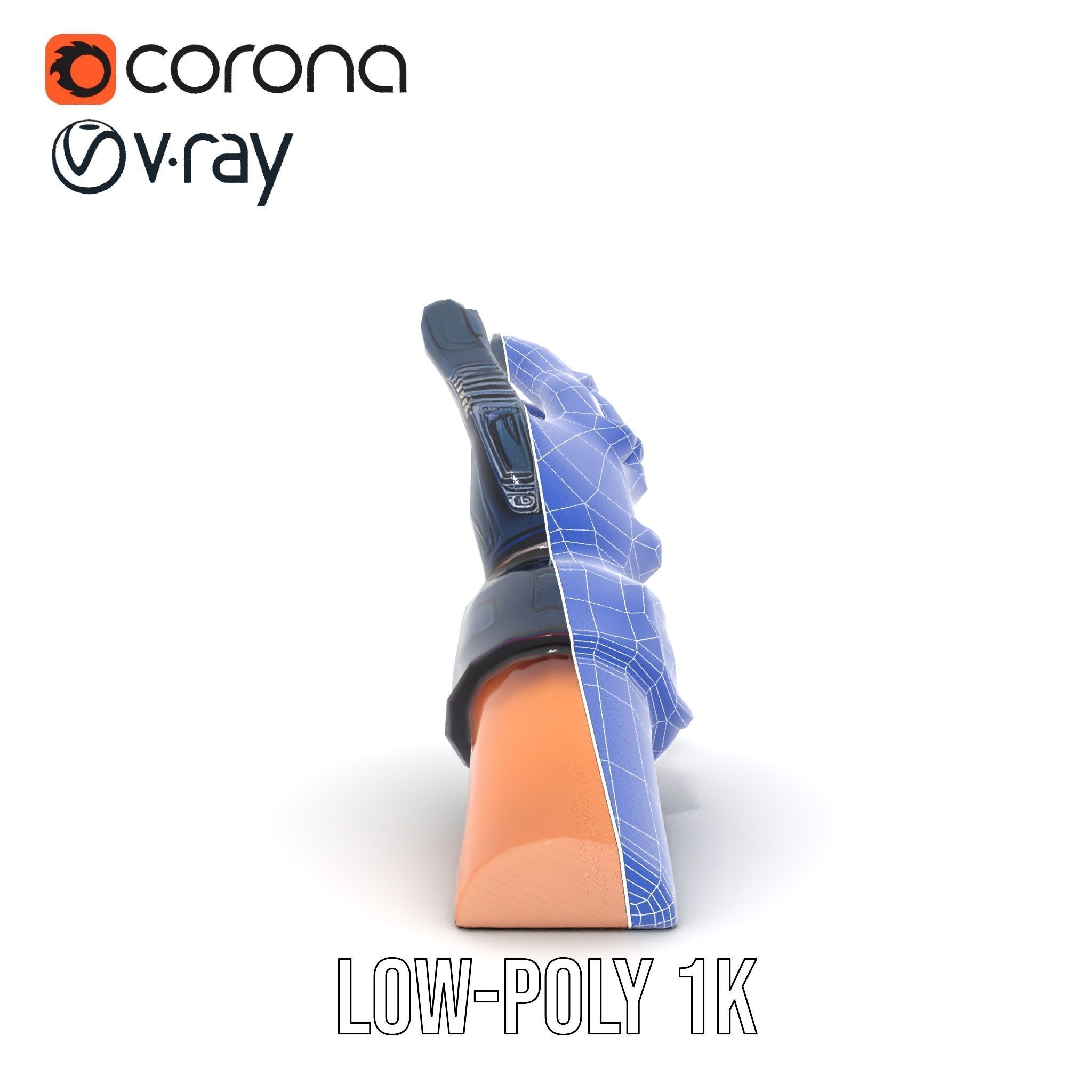 Futuristic Robotic Glove Model Pack with Advanced Design Low-poly 3D model_31