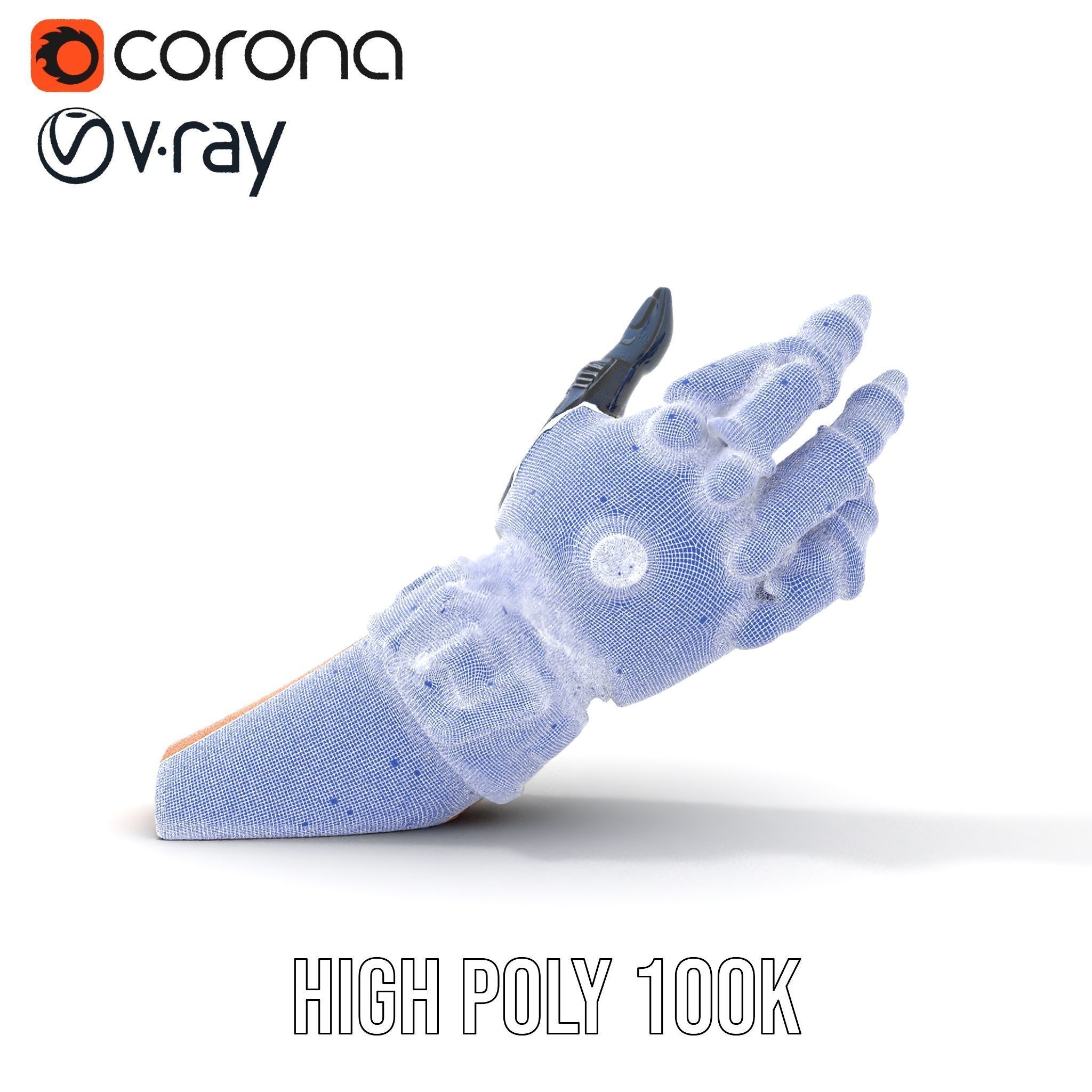 Futuristic Robotic Glove Model Pack with Advanced Design Low-poly 3D model_33