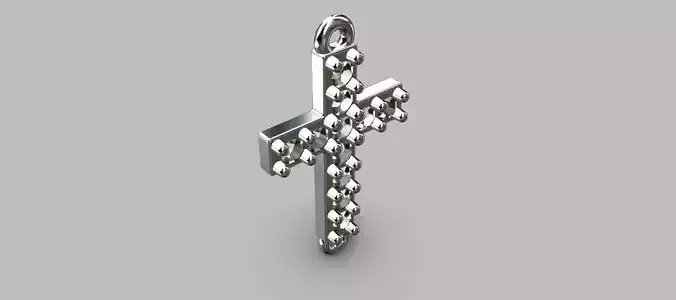 Cross Pendant Gemstones 1 20mm 3D print model