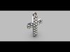 Cross Pendant Gemstones 1 20mm 3D print model_1