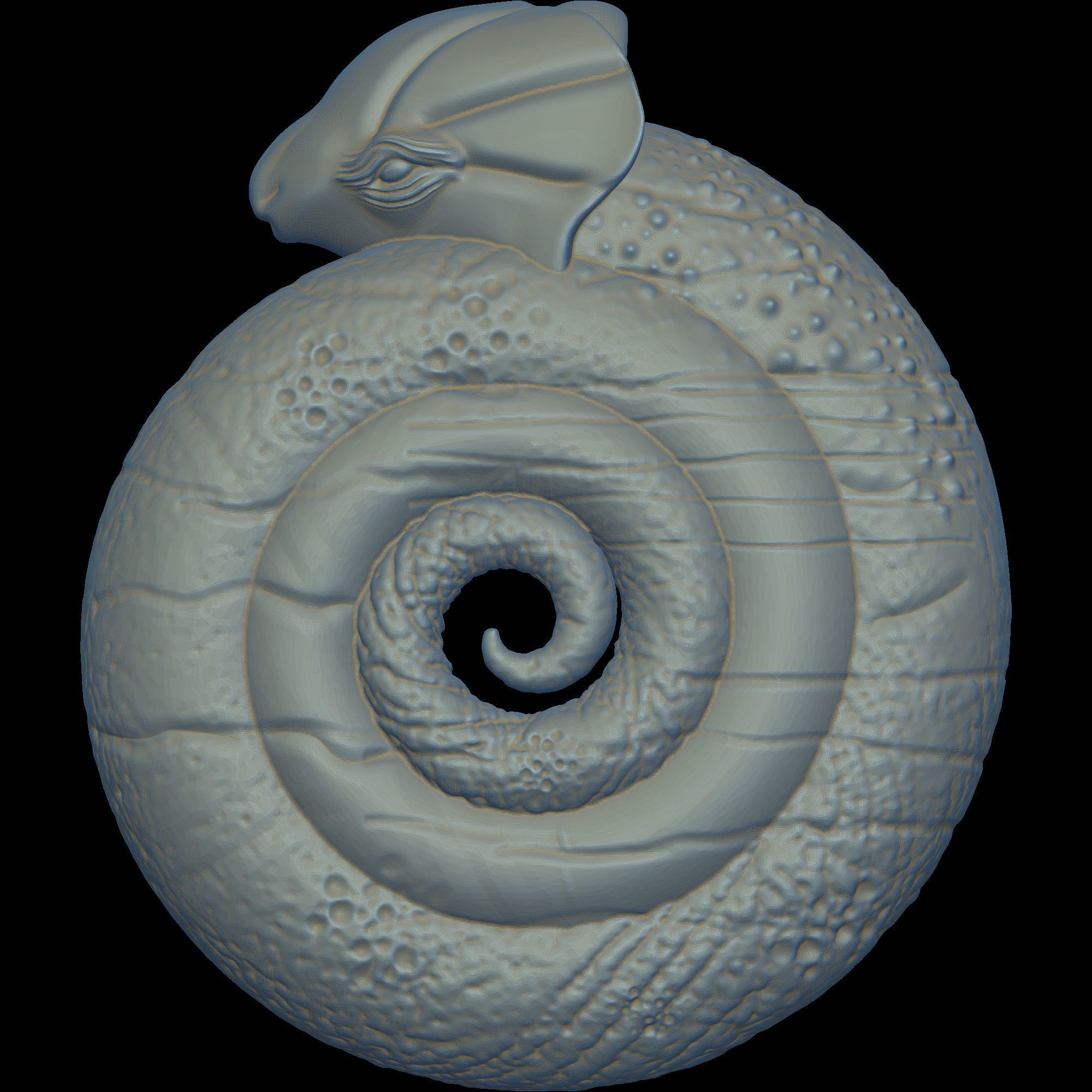 Spiral Dino Pendant 3D print model_3