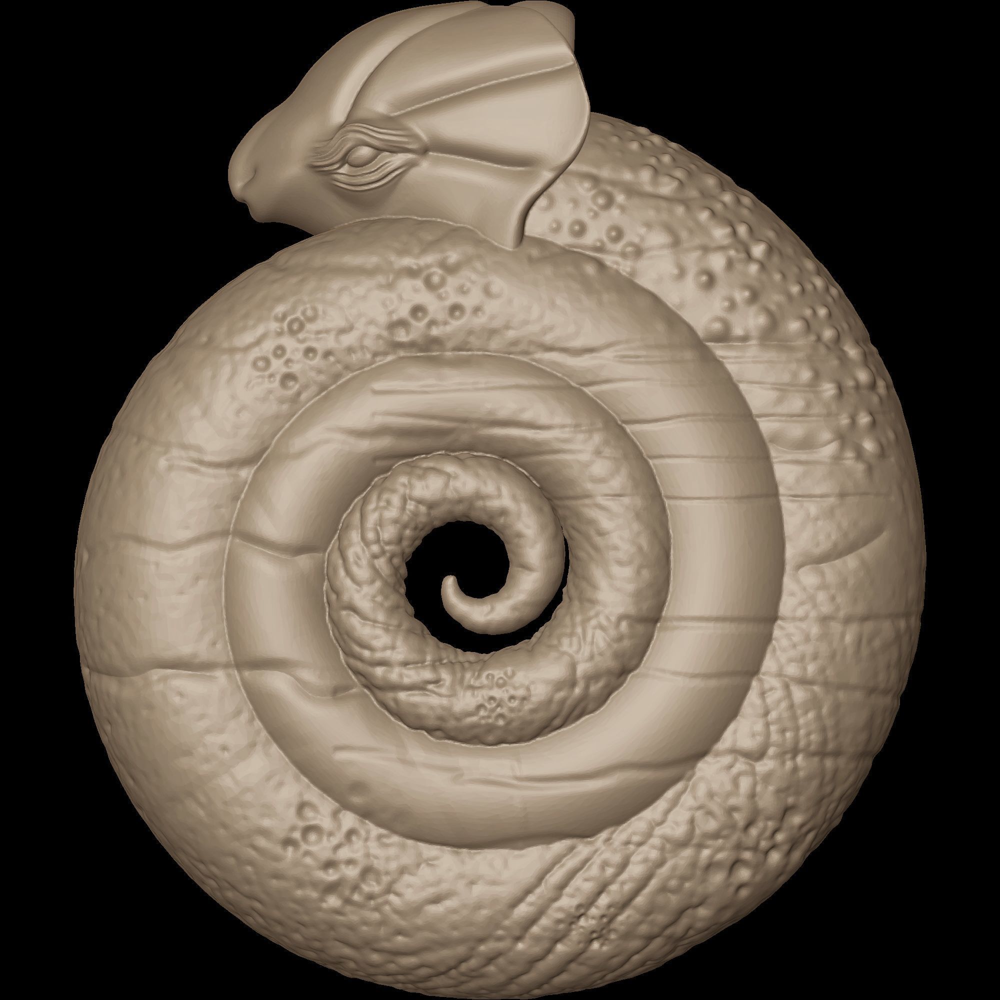 Spiral Dino Pendant 3D print model_1