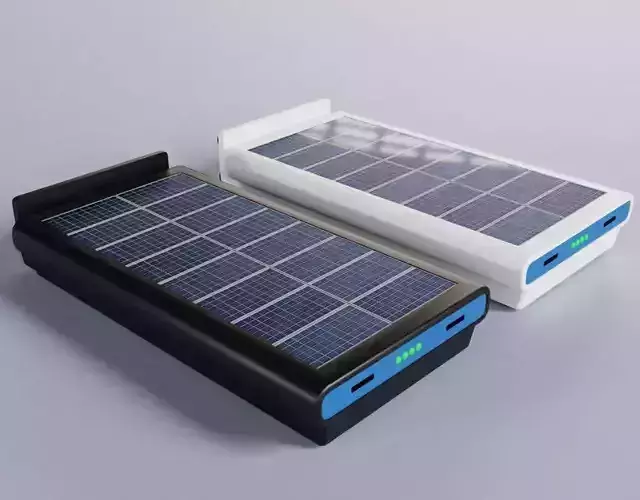 Solar Powered Power Bank Battere Type C Concept Design 3D model