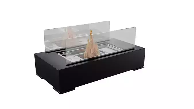 Modern Tabletop Bioethanol Fireplace Realistic 3D Model