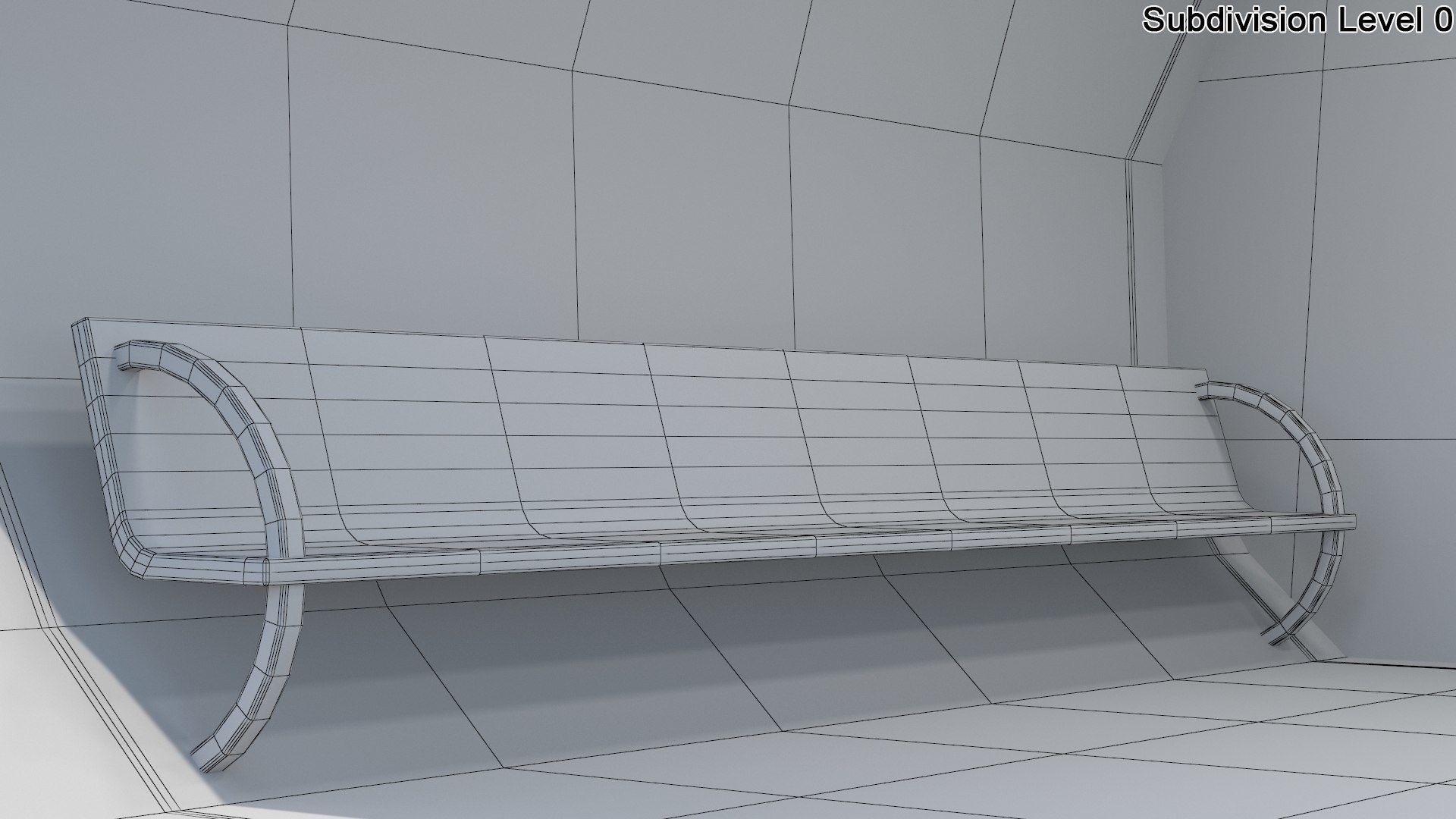 Sci-Fi Futuristic Bus Stop Low-poly 3D model_8