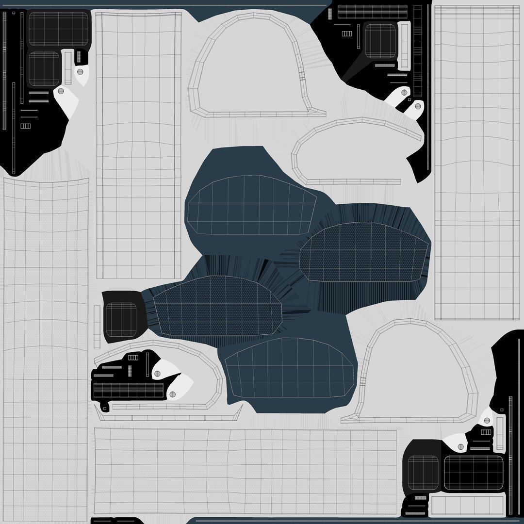 Sci-Fi Futuristic Bus Stop Low-poly 3D model_10