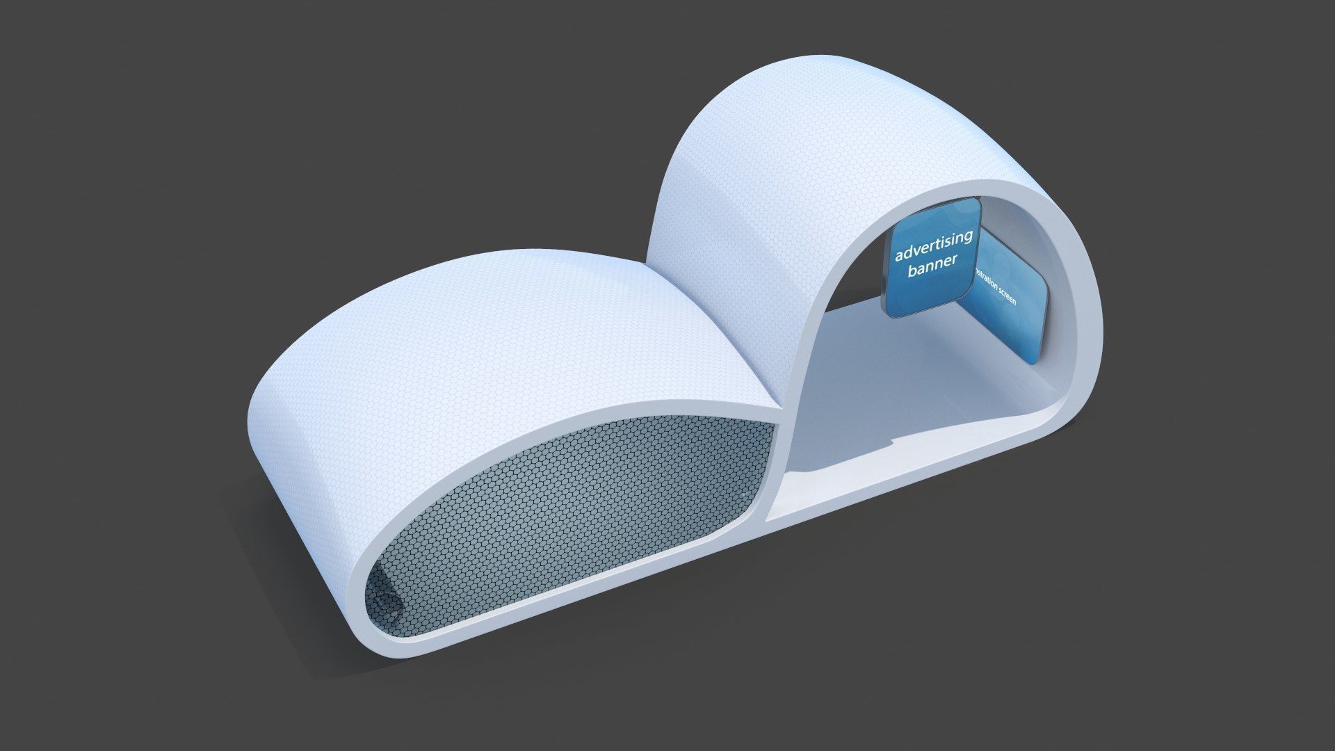 Sci-Fi Futuristic Bus Stop Low-poly 3D model_1