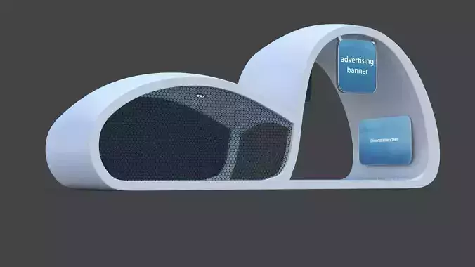 Sci-Fi Futuristic Bus Stop Low-poly 3D model Sci-Fi Futuristic Bus Stop Low-poly 3D model