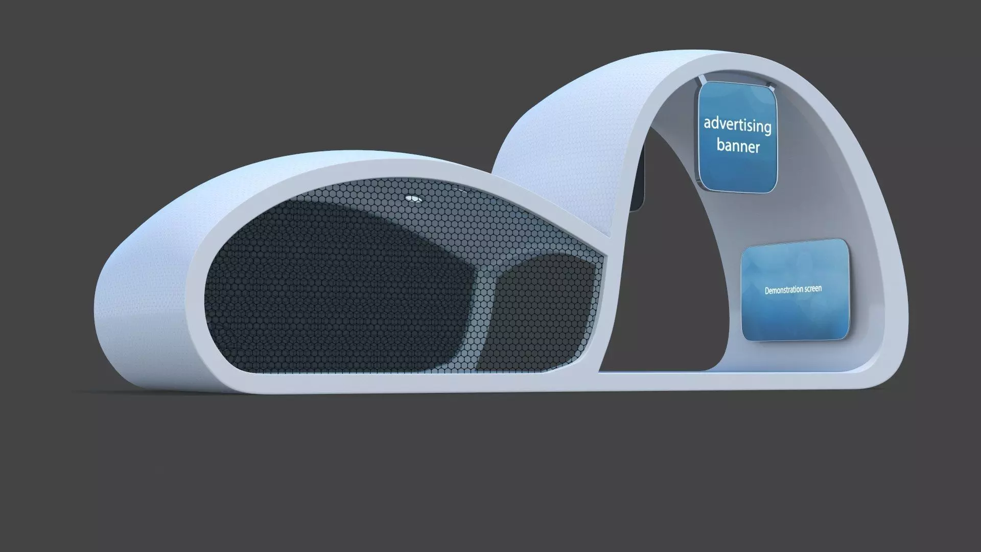 Sci-Fi Futuristic Bus Stop Low-poly 3D model_0