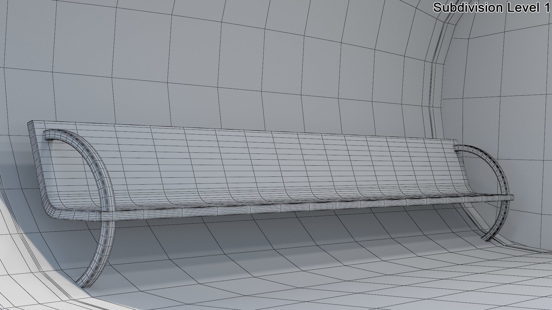 Sci-Fi Futuristic Bus Stop Low-poly 3D model_9