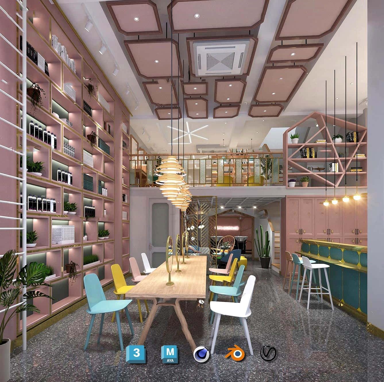 Complete Barber Shop Shampoo Room - High-Detail Collection Low-poly 3D model_110