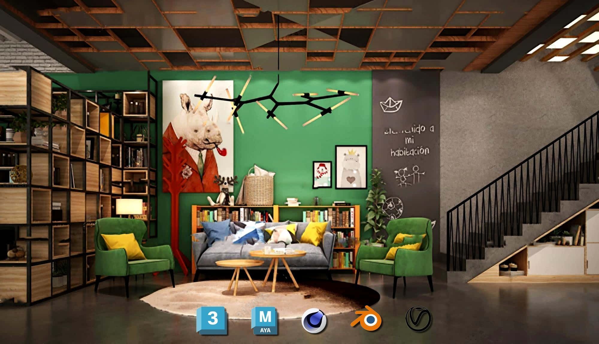 Complete Barber Shop Shampoo Room - High-Detail Collection Low-poly 3D model_86