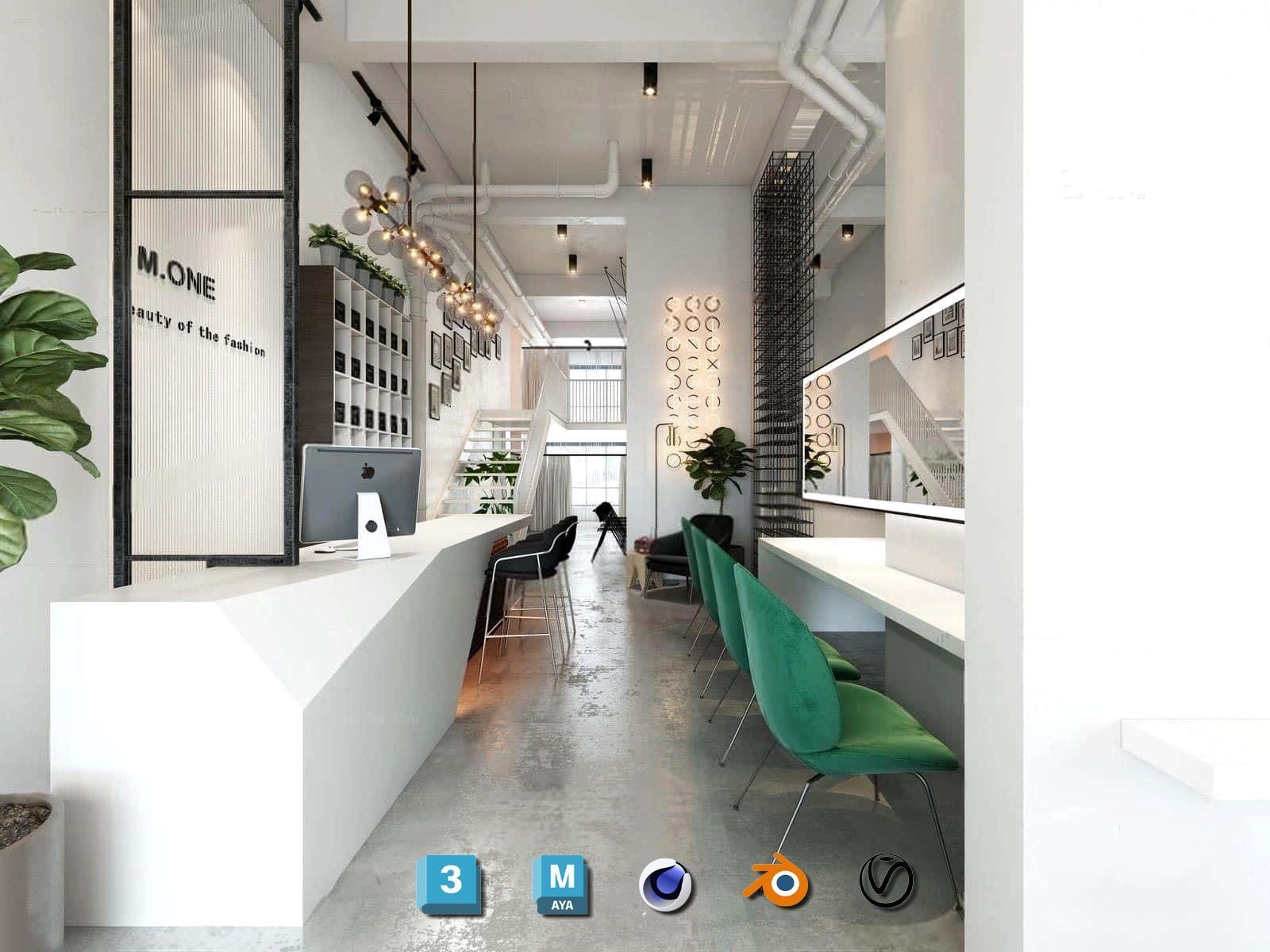 Complete Barber Shop Shampoo Room - High-Detail Collection Low-poly 3D model_35