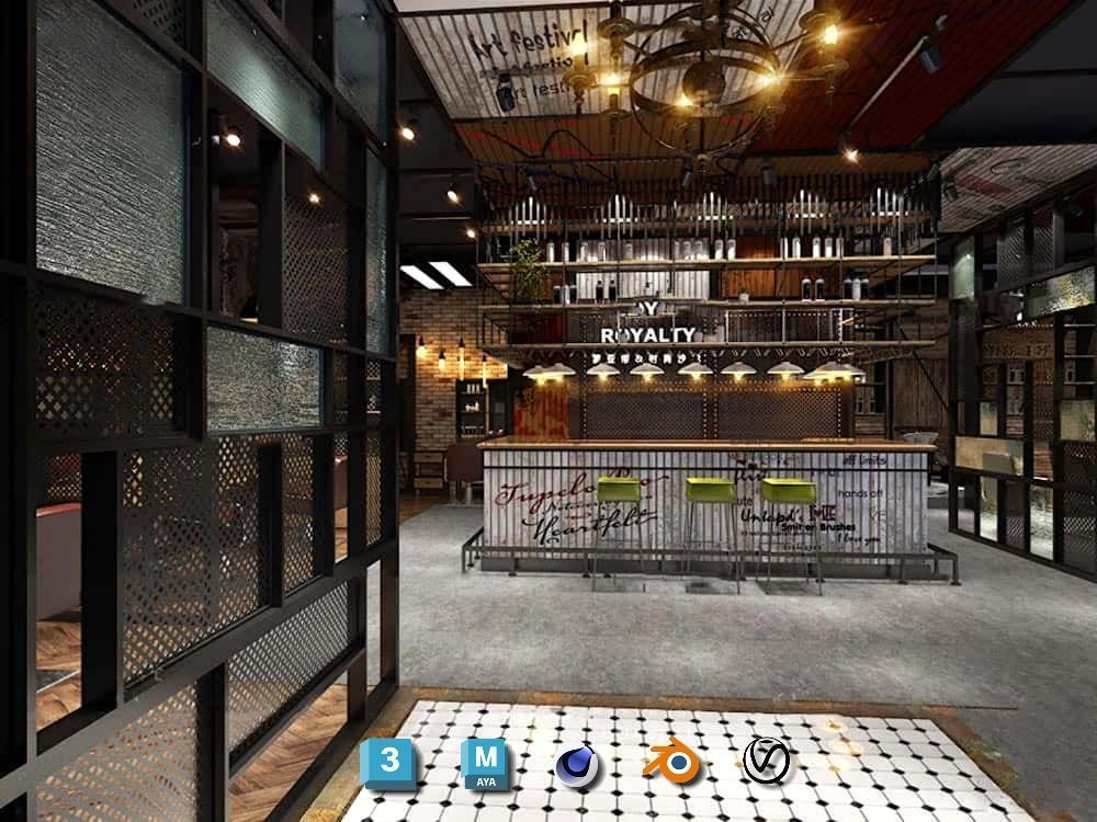 Complete Barber Shop Shampoo Room - High-Detail Collection Low-poly 3D model_72