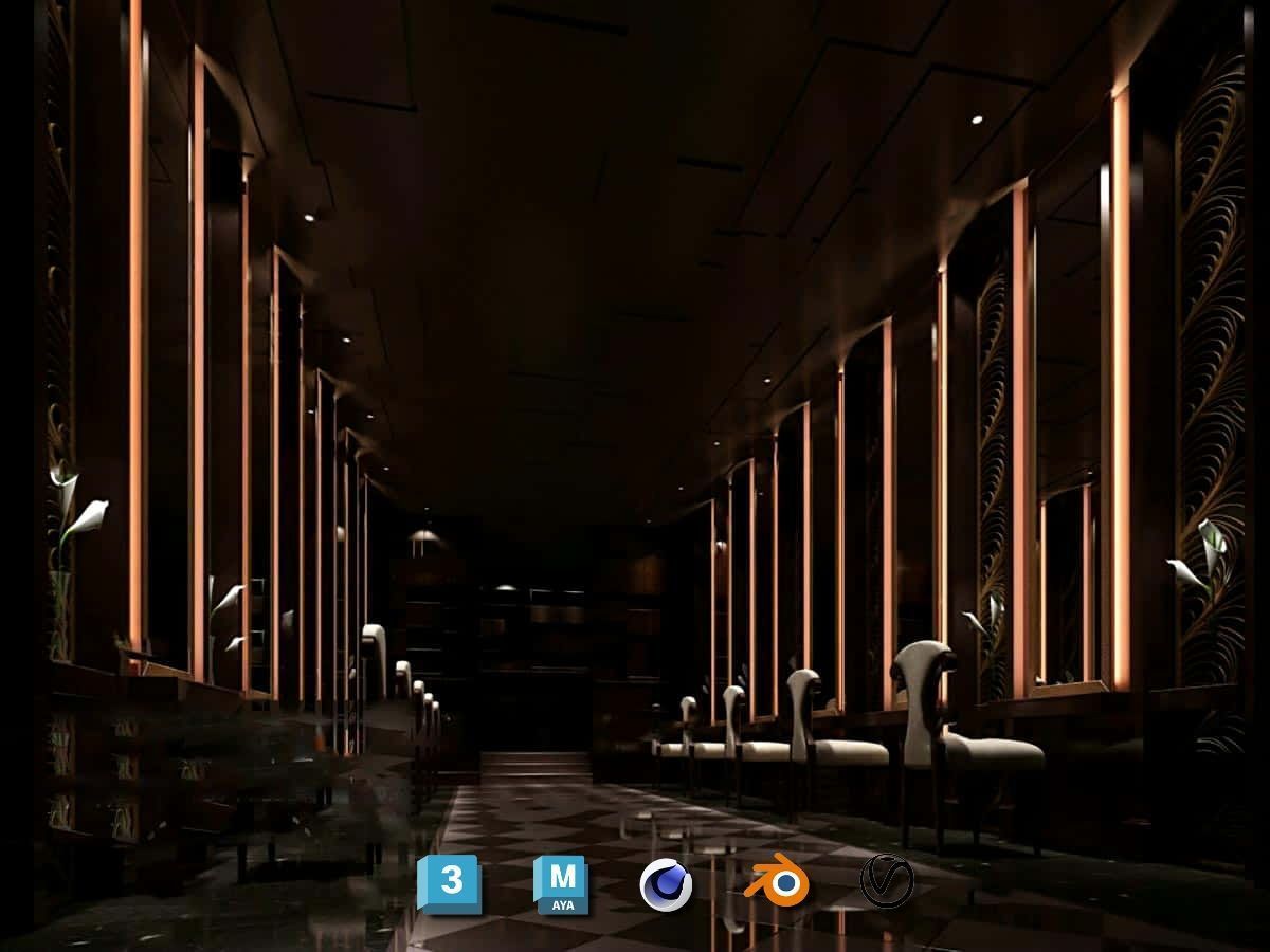 Complete Barber Shop Shampoo Room - High-Detail Collection Low-poly 3D model_41