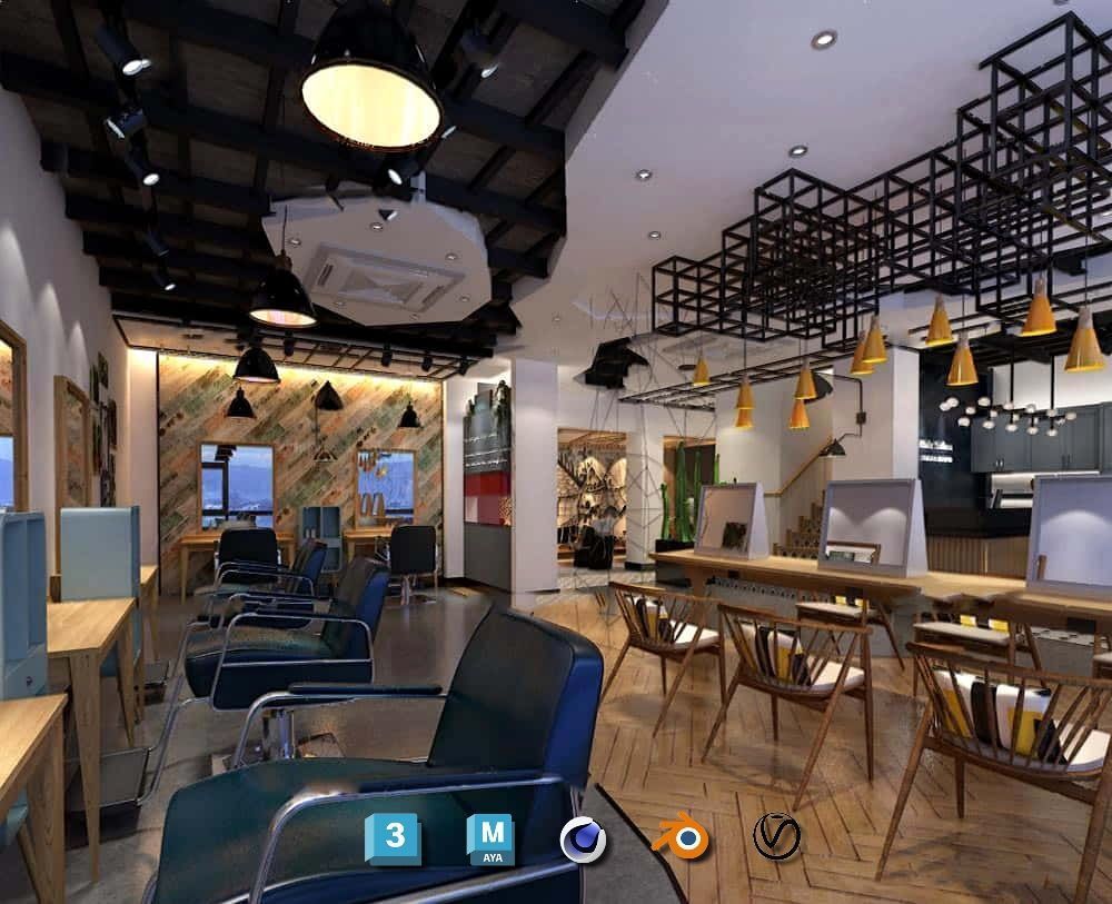 Complete Barber Shop Shampoo Room - High-Detail Collection Low-poly 3D model_103