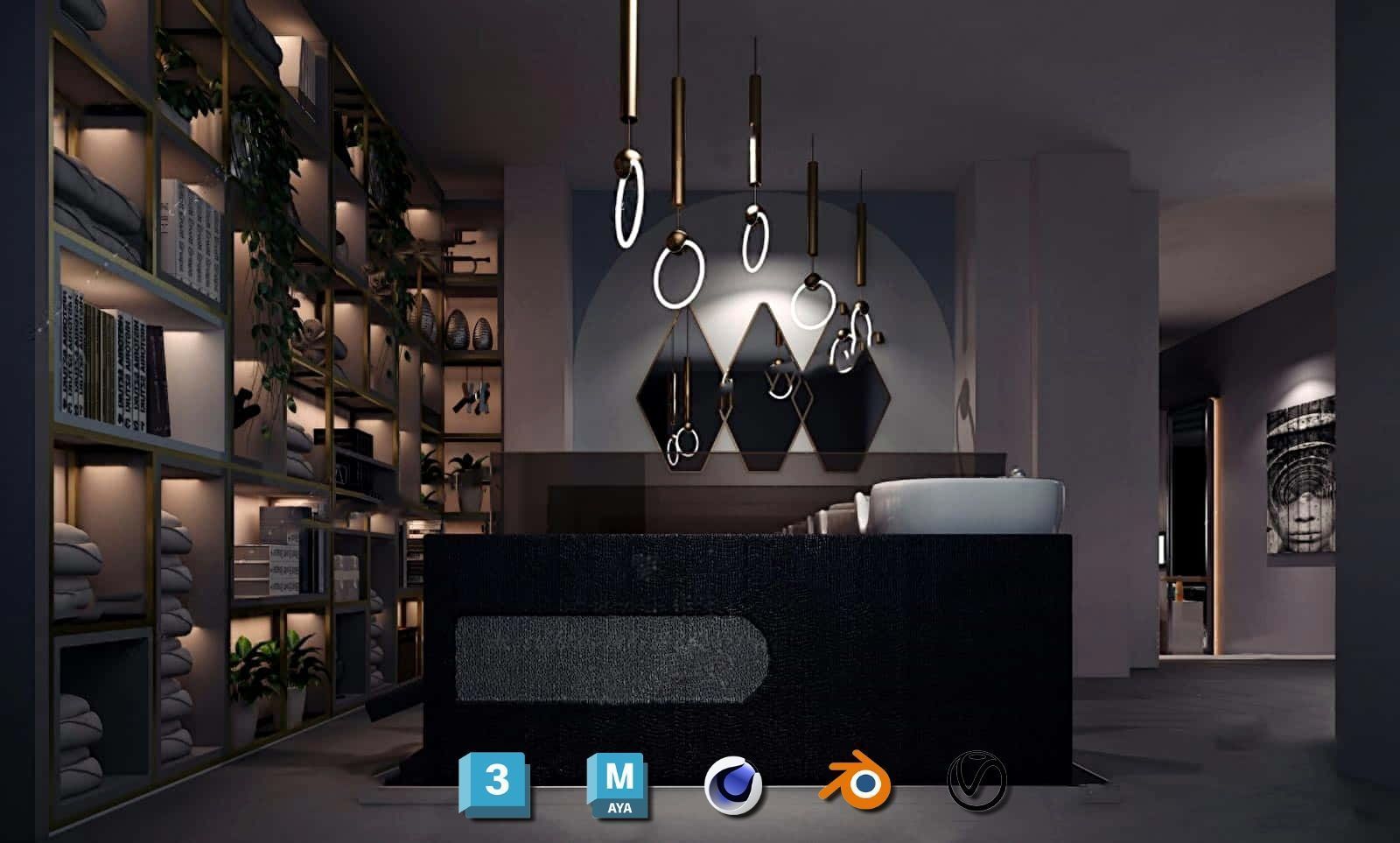 Complete Barber Shop Shampoo Room - High-Detail Collection Low-poly 3D model_65