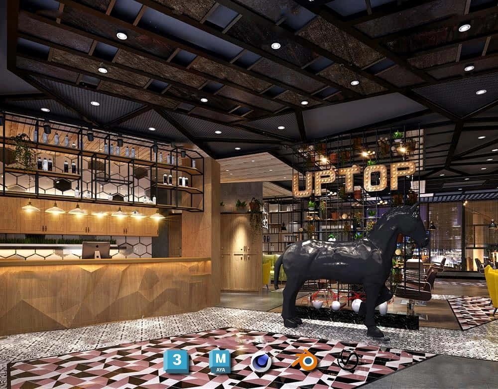 Complete Barber Shop Shampoo Room - High-Detail Collection Low-poly 3D model_80