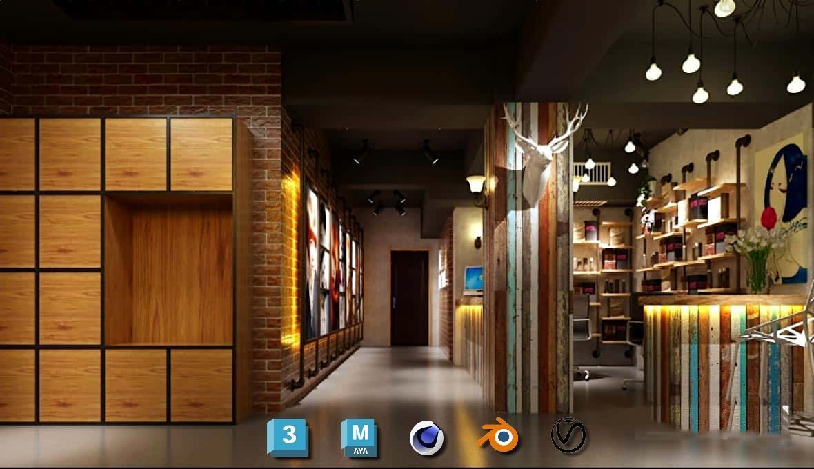 Complete Barber Shop Shampoo Room - High-Detail Collection Low-poly 3D model_6