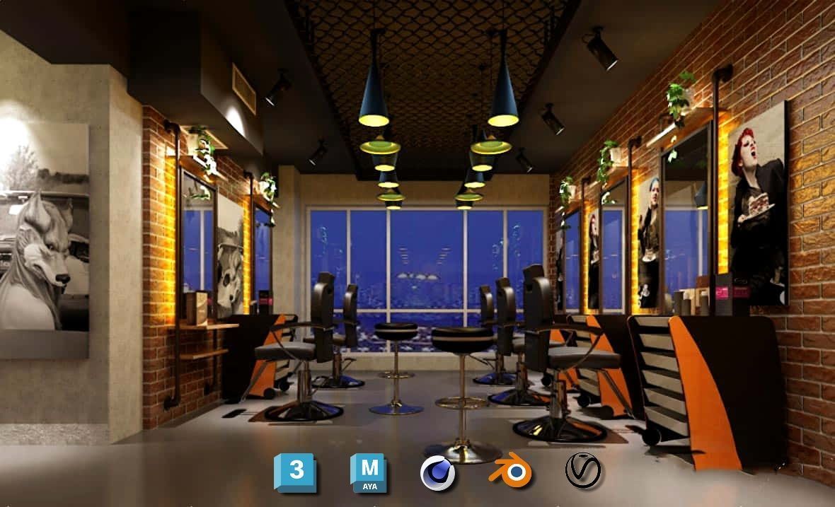 Complete Barber Shop Shampoo Room - High-Detail Collection Low-poly 3D model_11