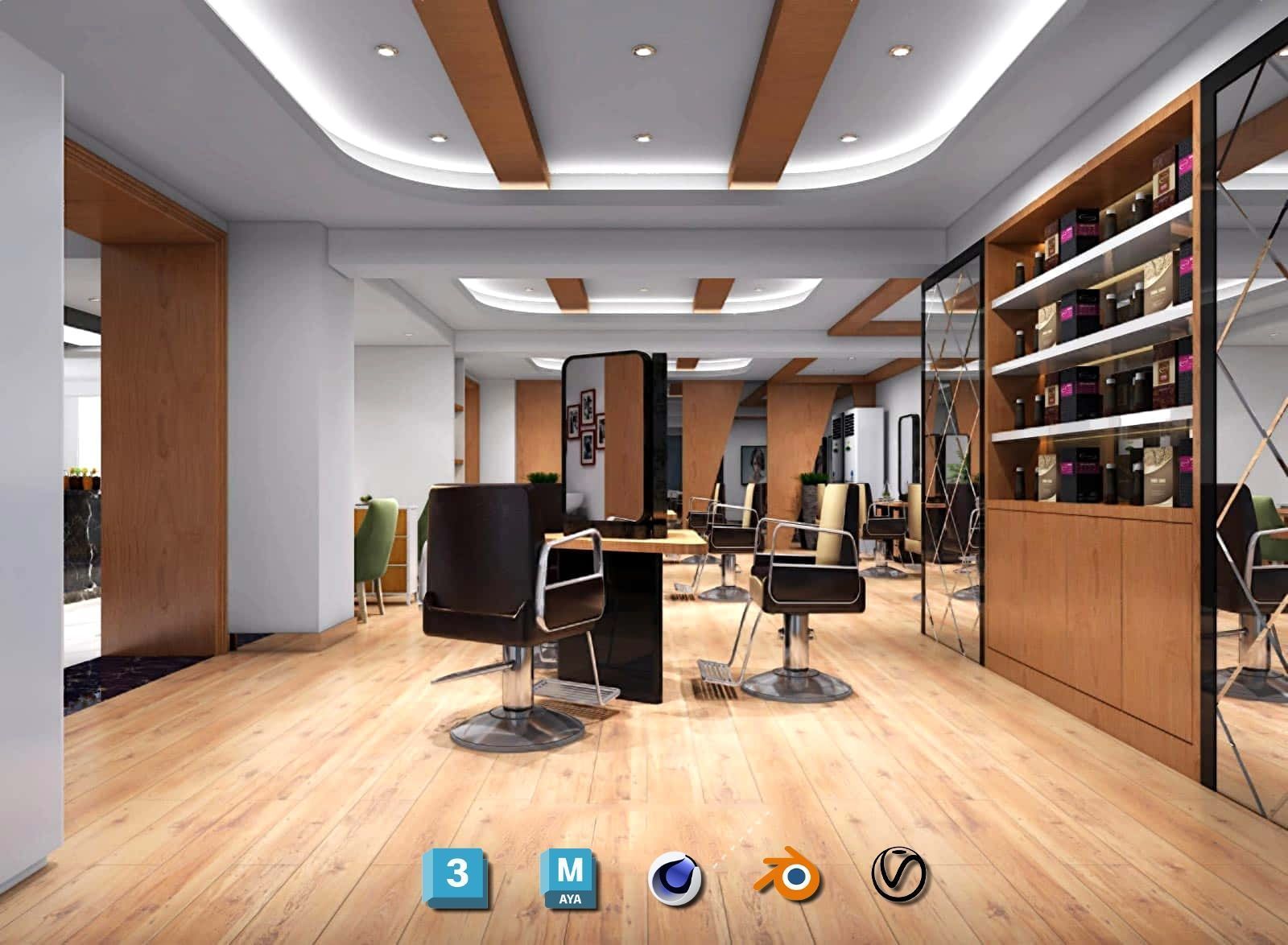 Complete Barber Shop Shampoo Room - High-Detail Collection Low-poly 3D model_28