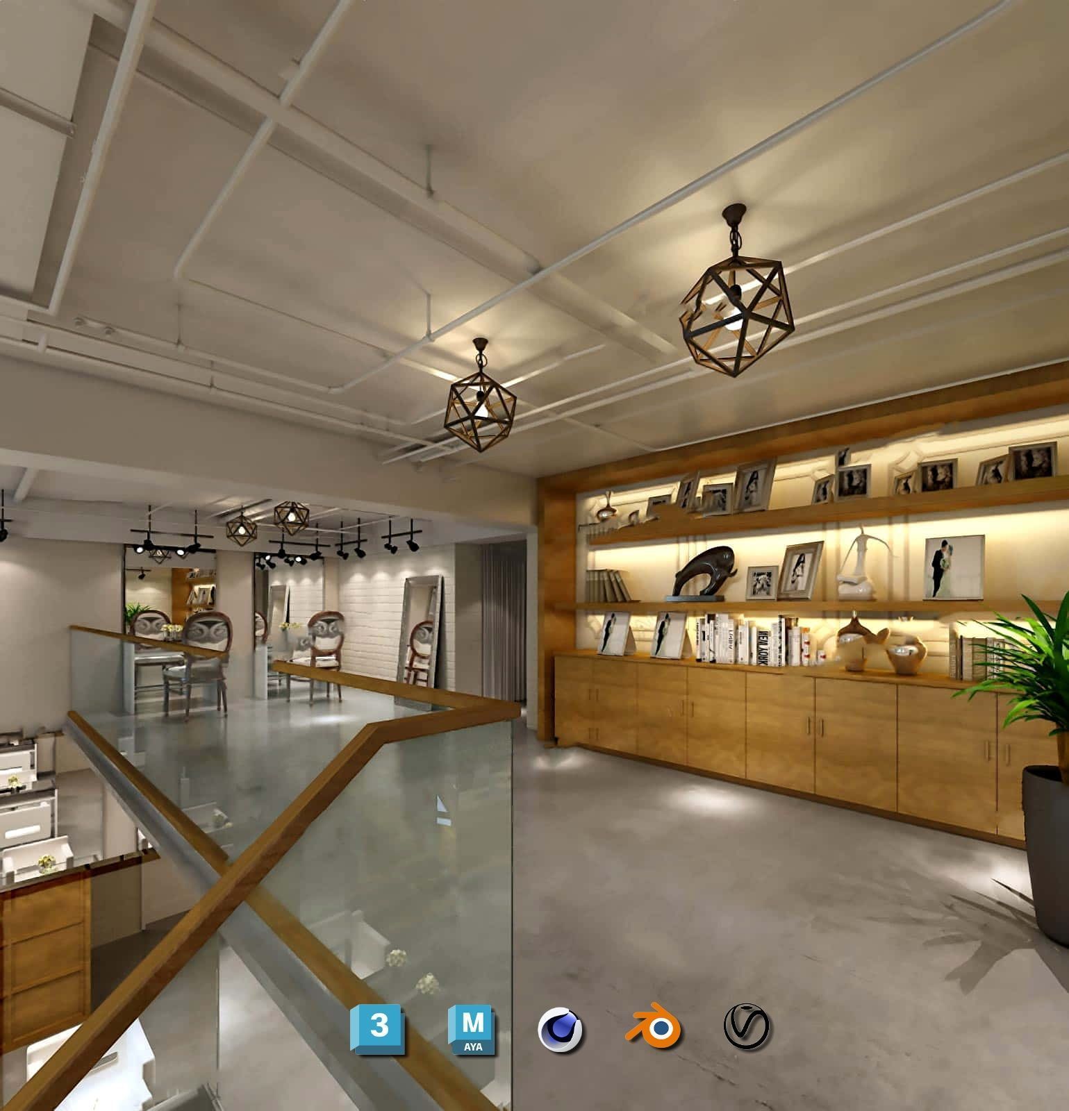 Complete Barber Shop Shampoo Room - High-Detail Collection Low-poly 3D model_92