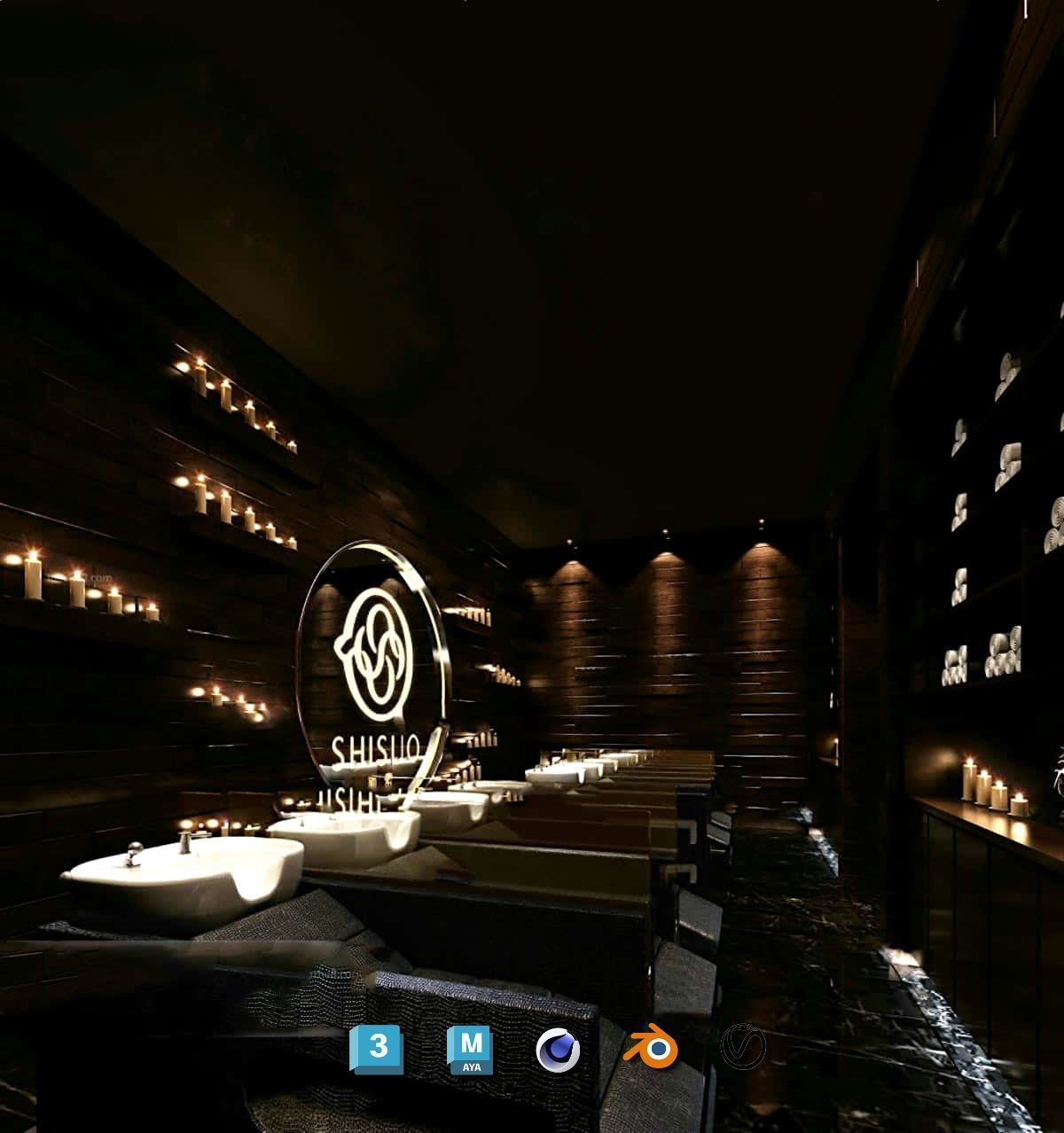 Complete Barber Shop Shampoo Room - High-Detail Collection Low-poly 3D model_26