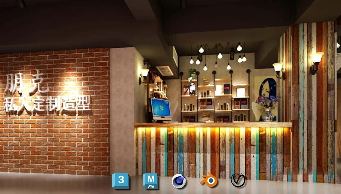 Complete Barber Shop Shampoo Room - High-Detail Collection Low-poly 3D model_15