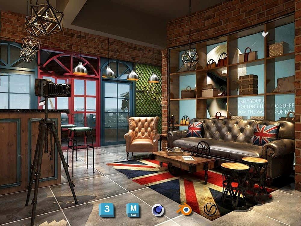 Complete Barber Shop Shampoo Room - High-Detail Collection Low-poly 3D model_43