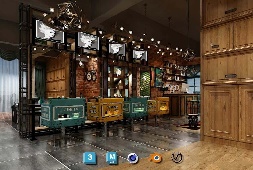 Complete Barber Shop Shampoo Room - High-Detail Collection Low-poly 3D model_34