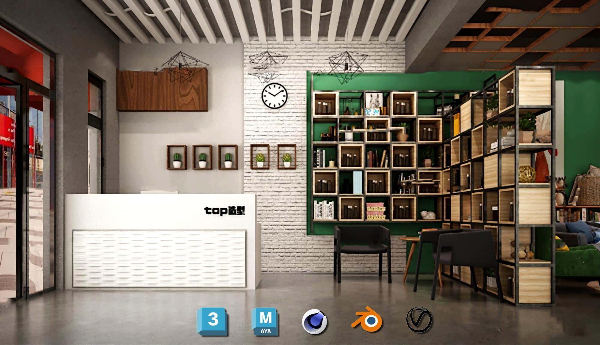 Complete Barber Shop Shampoo Room - High-Detail Collection Low-poly 3D model_95