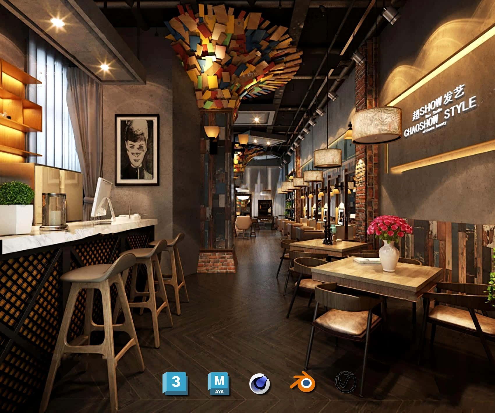 Complete Barber Shop Shampoo Room - High-Detail Collection Low-poly 3D model_101